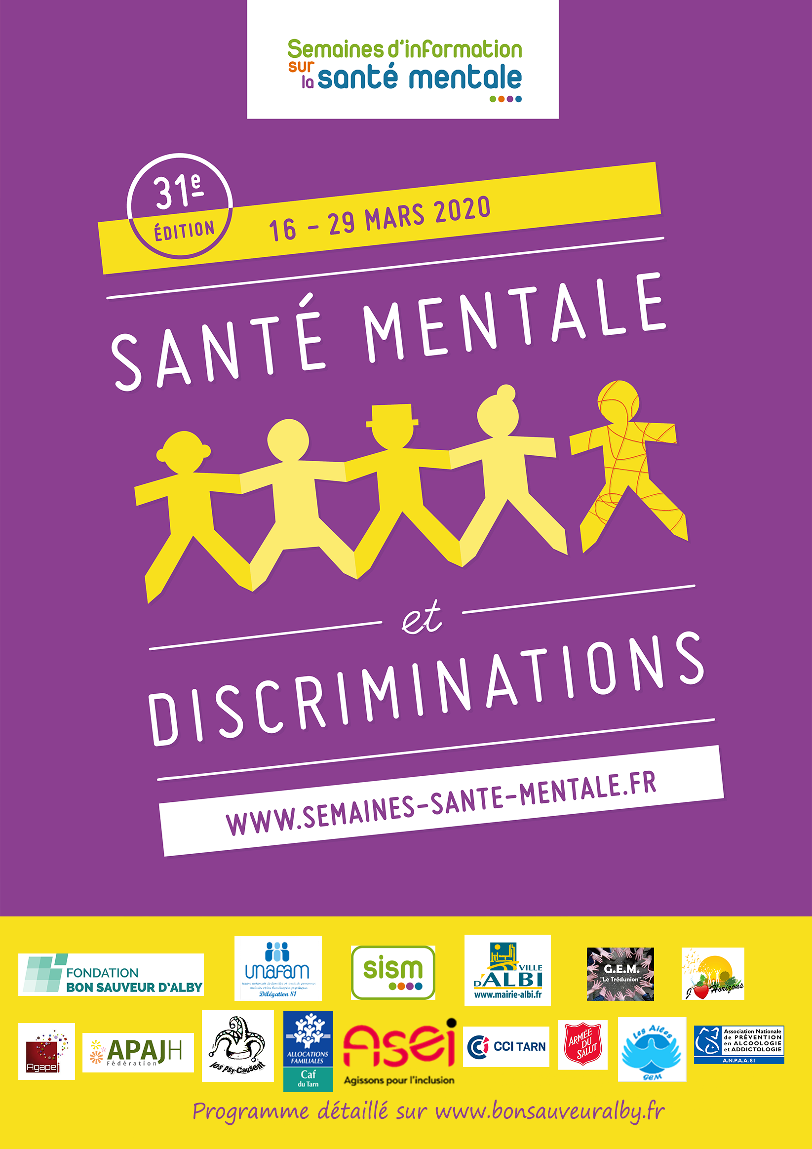 Affiche des Semaines d'Information sur la Santé Mentale 2020